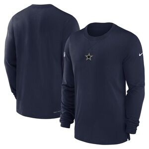 Men's Dallas Cowboys Nike Navy 2023 Sideline Performance Long Sleeve T-Shirt